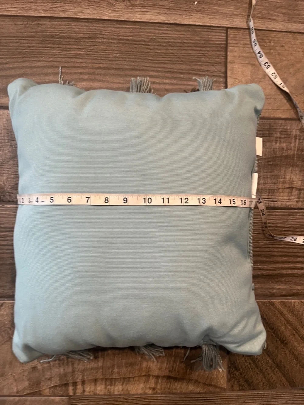 Pier 1 Imports Boho textured Fringe Decorative Throw Pillow in  sea foam green